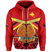 Papua New Guinea Zip Hoodie the One and Only LT13 Unisex Red - Polynesian Pride