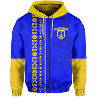 Suva Grammar Zip Hoodie Happy Anniversary LT13 Unisex Blue - Polynesian Pride