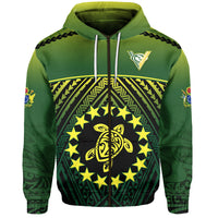 The Kukis Zip Hoodie Cook Islands Rugby LT13 Unisex Green - Polynesian Pride