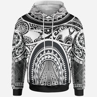 Hoodie Polynesian Patterns Maui Tattoo (White) Unisex White - Polynesian Pride