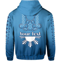 Custom Philippines Hoodie Sun Filipino Blue Barong LT13 - Polynesian Pride