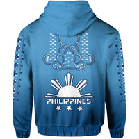 Philippines Hoodie Sun Filipino Blue Barong LT13 - Polynesian Pride