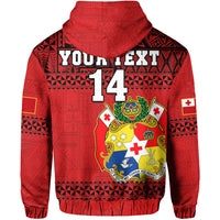 (Custom Text and Number) Tonga Rugby Hoodie Mate Maa Tonga Pacific Ngatu Black LT14 - Polynesian Pride