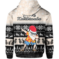 Hawaii Mele Kalikimaka Hoodie Dabbing Santa Black Merry Christmas LT14 - Polynesian Pride