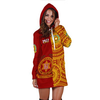 (Custom Personalised) Tonga Vavau High School Hoodie Dress Class Of Year Tongan Ngatu Pattern LT14 - Polynesian Pride