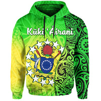 Cook Islands Hoodie Cook Islands Coat of Arms Turtle Polynesian LT14 Pullover Hoodie Green - Polynesian Pride
