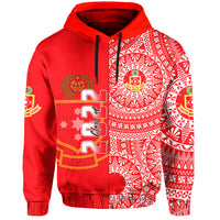 (Custom Text and Number) Kolisi Tonga High School Hoodie Class of Year Tongan Ngatu Pattern LT14 - Polynesian Pride