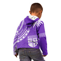 Fiji Rugby Sevens Hoodie KID Fijian 7s Tapa Polynesian Purple LT13 - Polynesian Pride