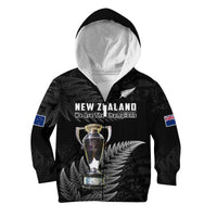 New Zealand 2022 Rugby Hoodie KID Black Fern Proud Champions RWC LT14 - Polynesian Pride