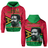 Custom Vanuatu Hoodie Vanuatuan Flag Sand Drawing Happy Father Lini Day LT14 Zip Hoodie Red - Polynesian Pride