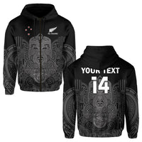 (Custom Text and Number) New Zealand Tiki Rugby Hoodie NZ Maori Koru Pattern Ver.01 LT14 - Polynesian Pride
