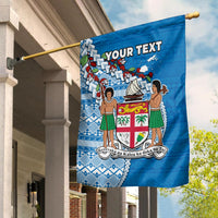 (Custom Personalised) Fiji Flag Fijian Drua Mix Tagimaucia Flower Blue Style LT14 House Flag - Polynesian Pride