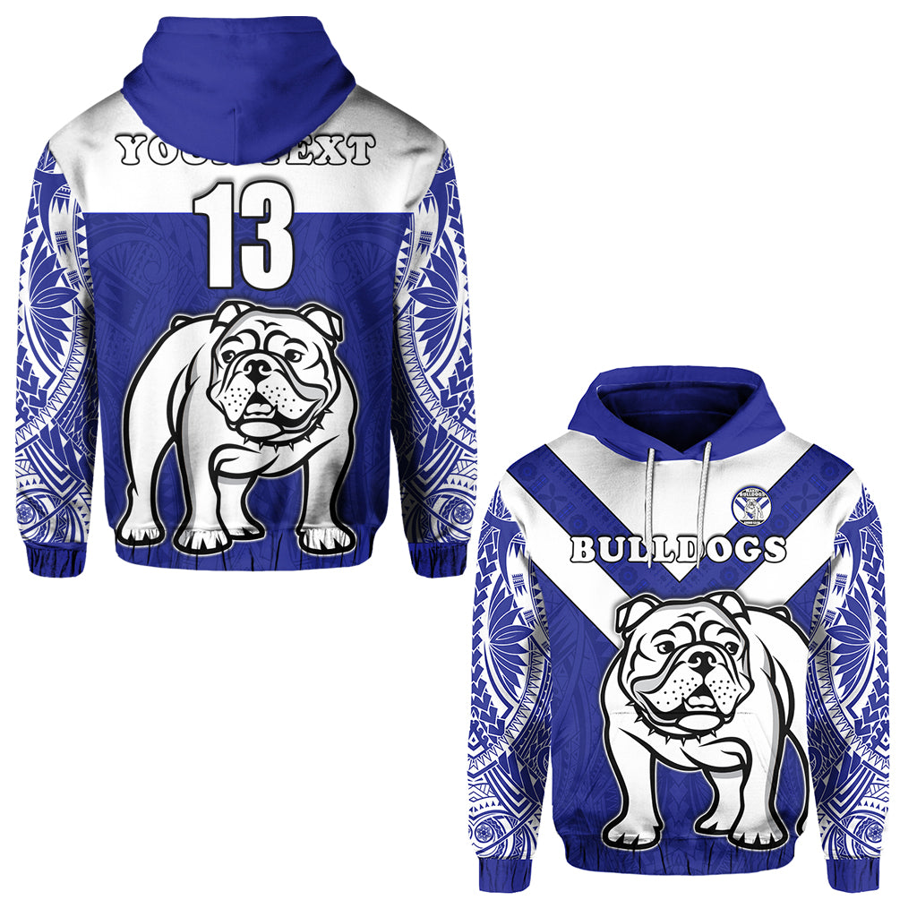 Custom Spirit Bulldogs Hoodie Makoi Fiji Rugby Custom Text and Number LT13 Unisex Blue - Polynesian Pride