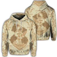 Hawaiian Anchor Hibiscus Flower Vintage Hoodie Beige Unisex Art - Polynesian Pride
