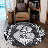 Hawaii Anchor Hibiscus Flower Vintage Round Carpet - AH - Polynesian Pride