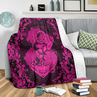 Hawaii Anchor Hibiscus Flower Vintage Premium Blankets - AH - Pink - Polynesian Pride