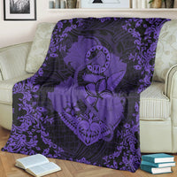 Hawaii Anchor Hibiscus Flower Vintage Premium Blankets - AH - Purple - Polynesian Pride