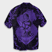 Hawaii Anchor Hibiscus Flower Vintage Hawaiian Shirt - AH - Purple - Polynesian Pride