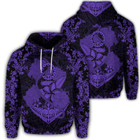 Hawaiian Anchor Hibiscus Flower Vintage Hoodie Purple Unisex Art - Polynesian Pride