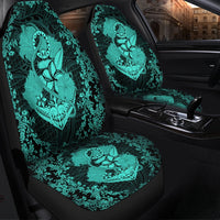 Hawaii Anchor Hibiscus Flower Vintage Car Seat Covers - AH - Turquoise - Polynesian Pride