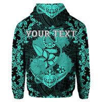 Custom Hawaii Anchor Hibiscus Flower Vintage Hoodie Turquoise - Polynesian Pride