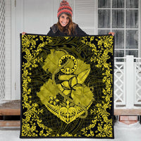 Hawaii Anchor Hibiscus Flower Vintage Premium Quilts - AH - Yellow - Polynesian Pride
