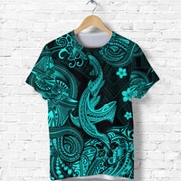 Hawaii Polynesian T Shirt Angry Shark Unique Style Turquoise LT8 - Polynesian Pride