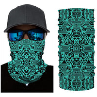 Hawaii Bandana Polynesian Kakau Turtle Turquoise - Polynesian Pride