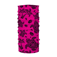 Hawaii Bandana Polynesian Turtle Palm And Sea Pebbles Pink One Size Pink - Polynesian Pride