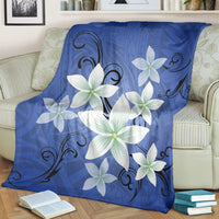 Hawaii Blue Plumeria Premium Blankets - AH - Polynesian Pride
