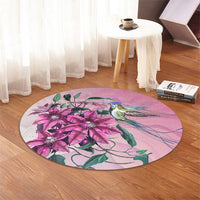 Hawaii Clematis Humming Bird Round Carpet - AH - Polynesian Pride