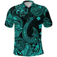 Hawaii Fish Hook Polynesian Polo Shirt Unique Style Turquoise LT8 - Polynesian Pride