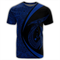 Hawaii Fish Hook Polynesian T Shirt Circle Style Blue - Polynesian Pride
