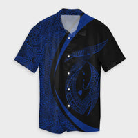 Hawaii Fish Hook Polynesian Hawaiian Shirt - Circle Style Blue - AH Unisex Black - Polynesian Pride