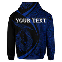Custom Hawaii Fish Hook Polynesian Hoodie Circle Style Blue - Polynesian Pride