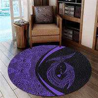 Hawaii Fish Hook Polynesian Round Carpet - Circle Style Purple - AH - Polynesian Pride