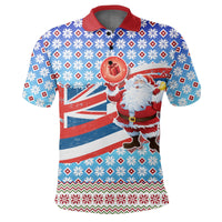 Hawaii Flag Santa Claus Pattern Christmas Polo Shirt Noel Style - Polynesian Pride