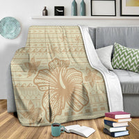 Hawaii Hibiscus Plumeria Kanaka Polynesian Vintage Premium Blankets - AH - Polynesian Pride