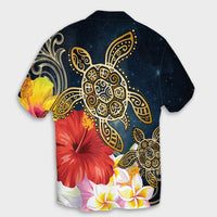 Hawaii Honu Hibiscus Galaxy Hawaiian Shirt - AH - Polynesian Pride