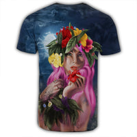 Hawaii Kanaka Colorful Hula Girl T Shirt Dinh Style - Polynesian Pride
