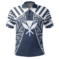 Hawaii Kanaka Football Jersey Polynesian Polo Shirt Blue Victor Style - Polynesian Pride