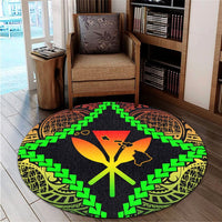 Hawaii Kanaka Kakau Polynesian Round Carpet - AH - Polynesian Pride