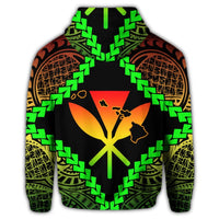 Hawaii Kanaka Kakau Polynesian Zip Hoodie - Polynesian Pride