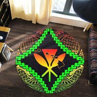 Hawaii Kanaka Kakau Polynesian Round Carpet - AH - Polynesian Pride
