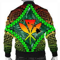 Hawaii Kanaka Kakau Tropical Polynesian Bomber Jacket - AH - Polynesian Pride