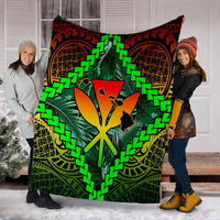 Hawaii Kanaka Kakau Tropical Polynesian Premium Blankets - AH - Polynesian Pride