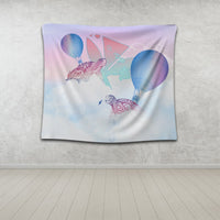 Hawaii Kanaka Map Horizon Turtle Tapestry - AH - Polynesian Pride