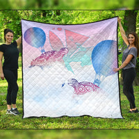 Hawaii Kanaka Map Horizon Turtle Premium Quilts - AH Black - Polynesian Pride