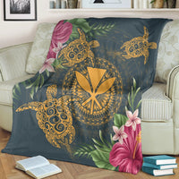 Hawaii Kanaka Turtle Hibiscus Plumerian Polynesia Premium Blankets - Alena Style - AH - Polynesian Pride