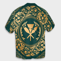 Hawaii Map Classic Floral Hawaiian Shirt Green - AH - Polynesian Pride